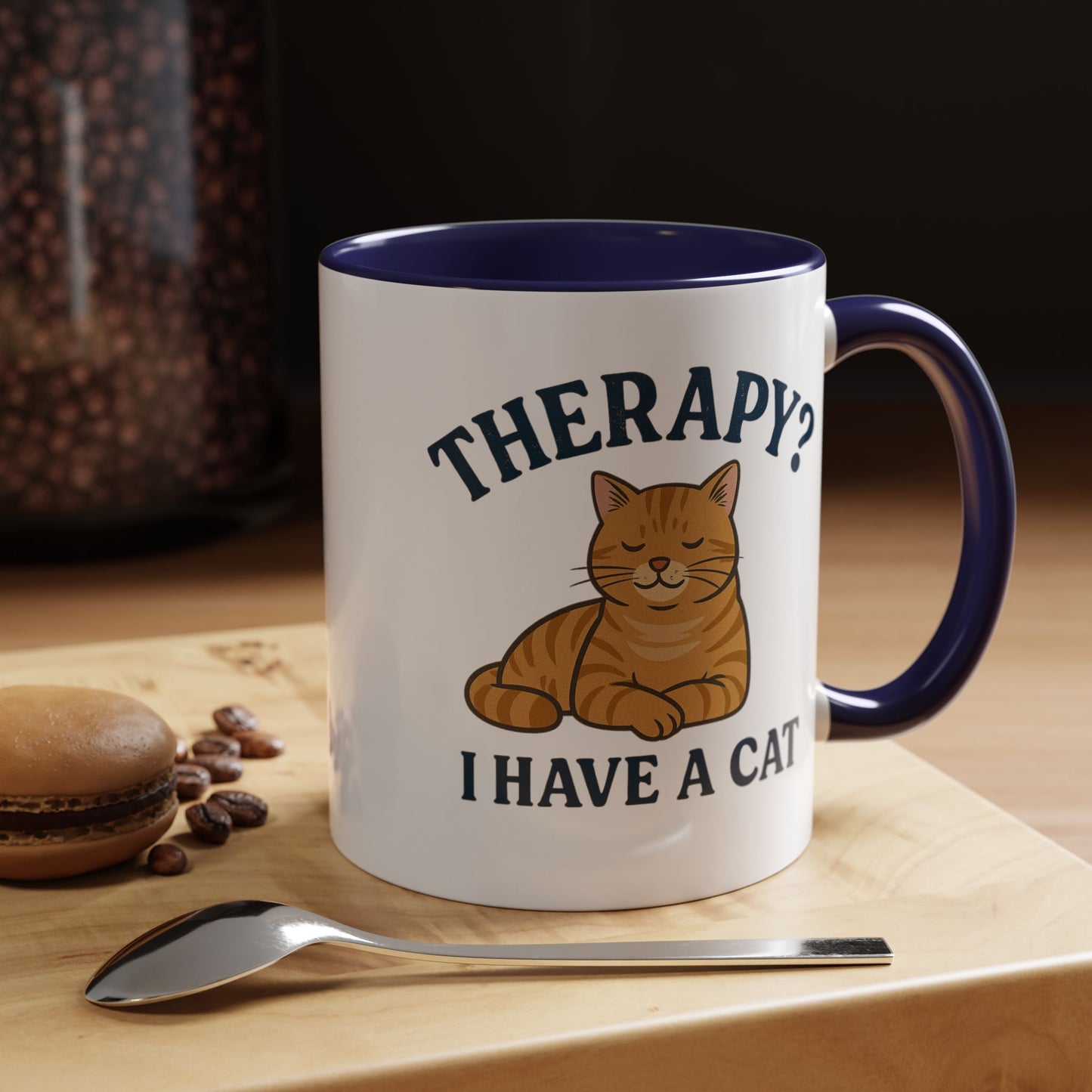 Therapy Cat Mug - Fun Accent Coffee Cup for Cat Lovers