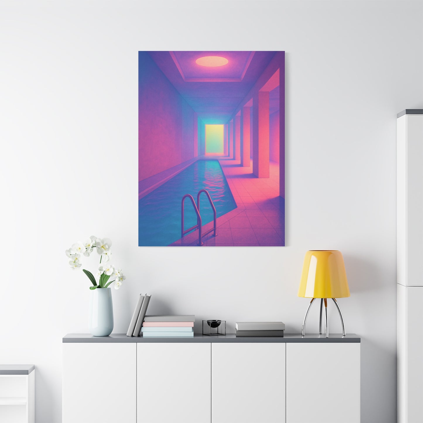 Vibrant Poolside Canvas Art Print