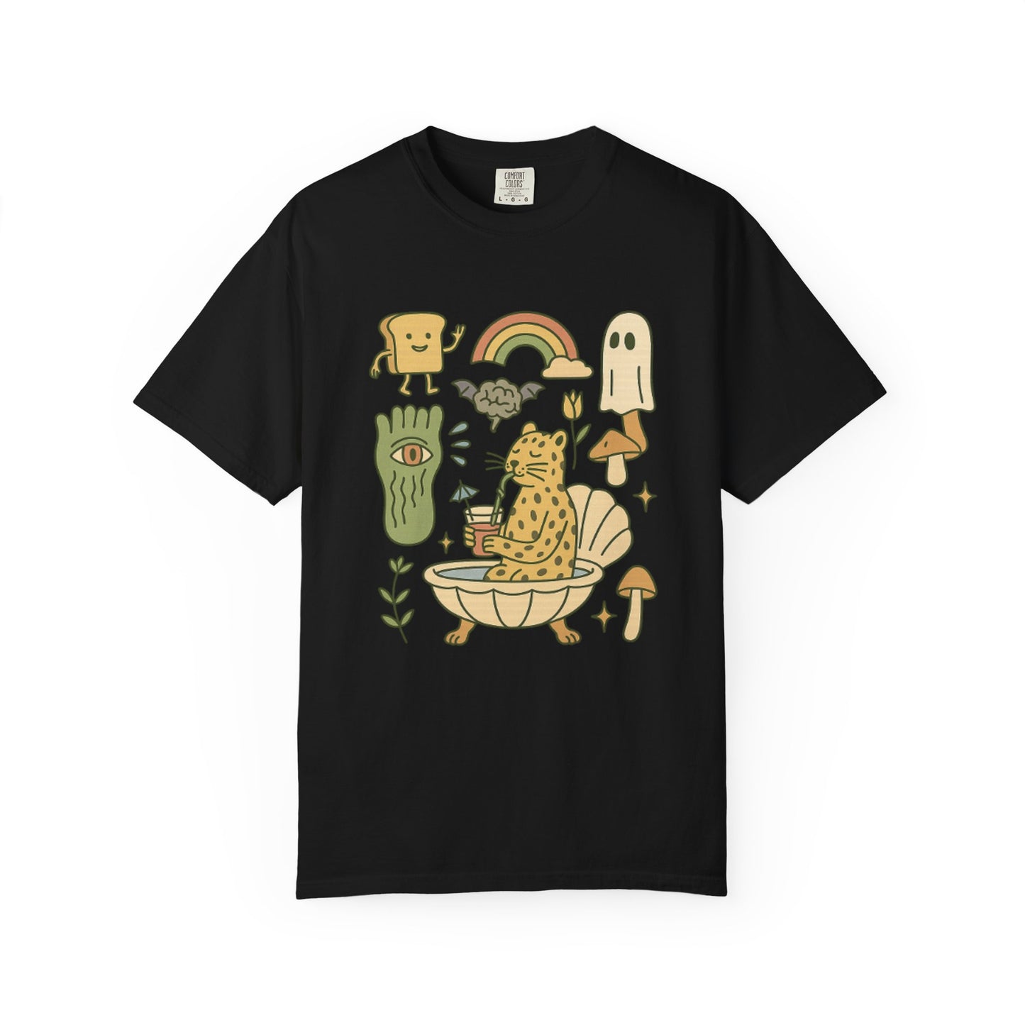 Jaguar in a Bathtub T-Shirt – Surreal Retro Cartoon Tee | Twistbug