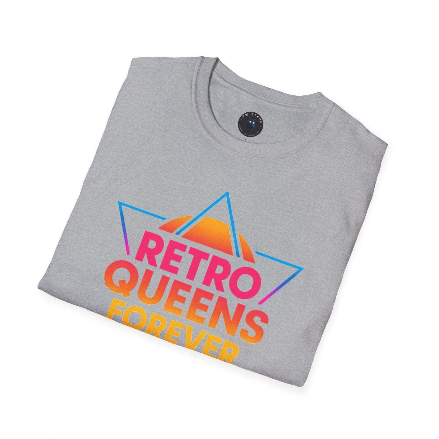 Retro Queens Forever T-Shirt – 80s Neon Triangle Badge Tee