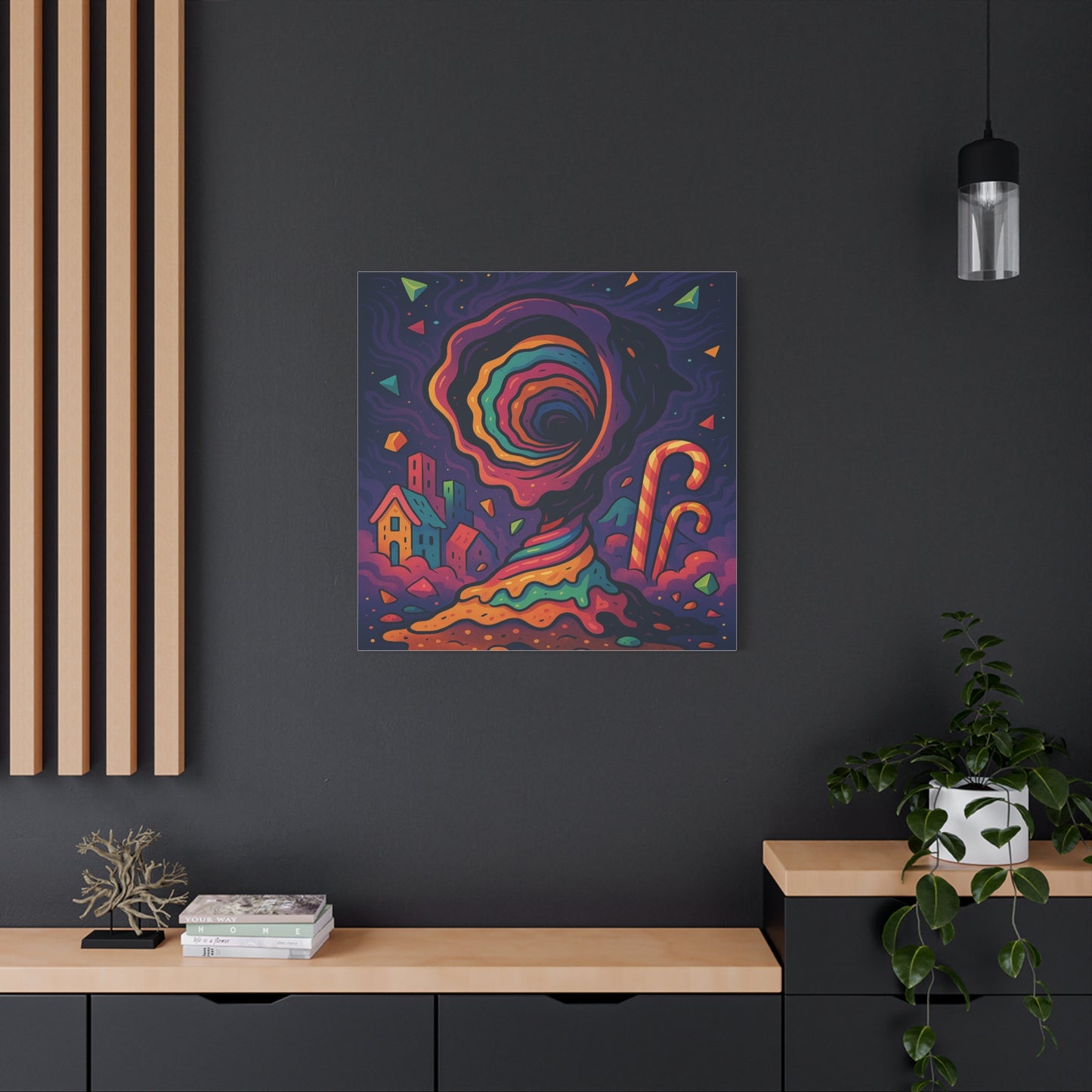 Colorful Abstract Canvas Art – Whimsical Swirl Design for Home Decor
