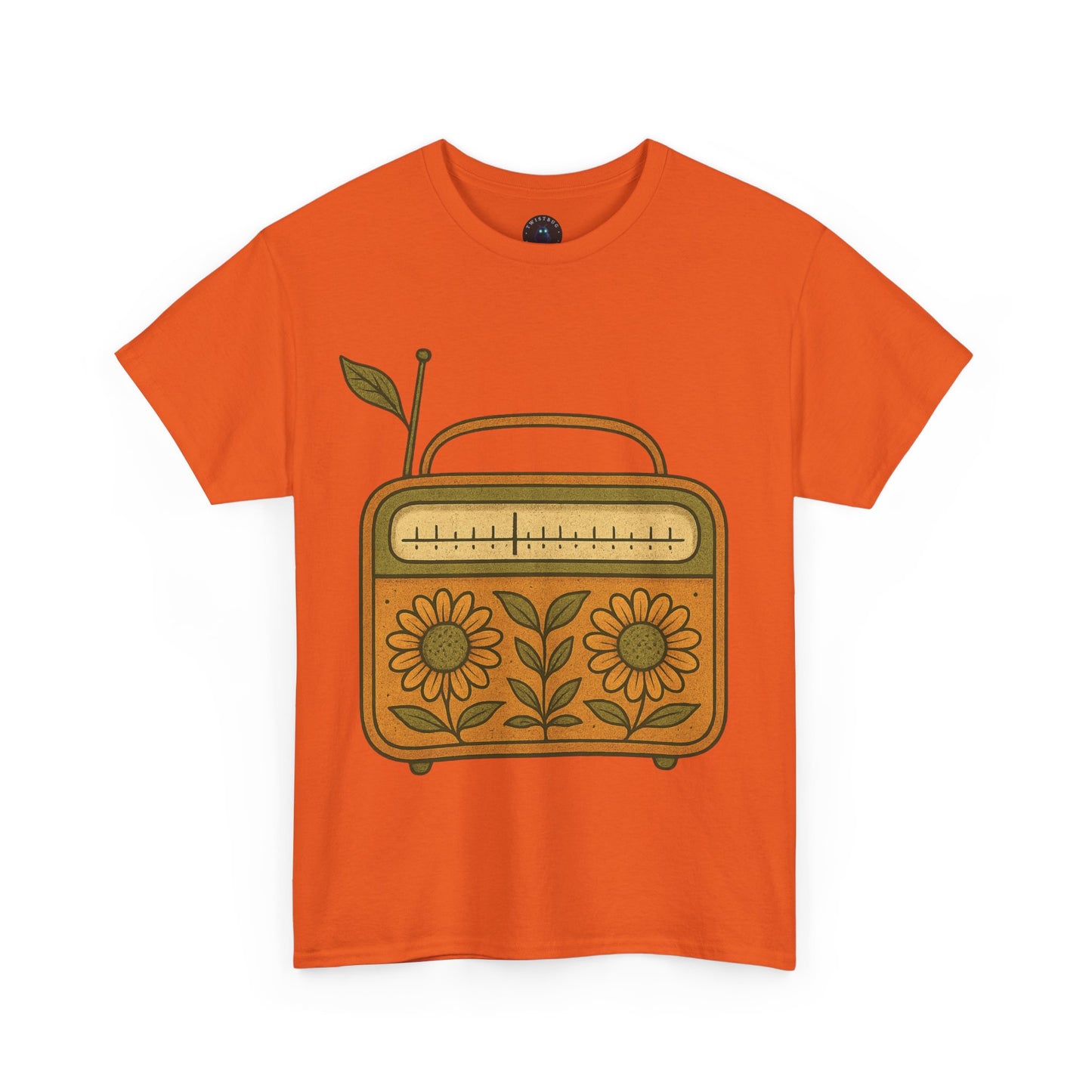 Analog Bloom T-Shirt – Vintage Floral Radio Graphic Tee | Twistbug
