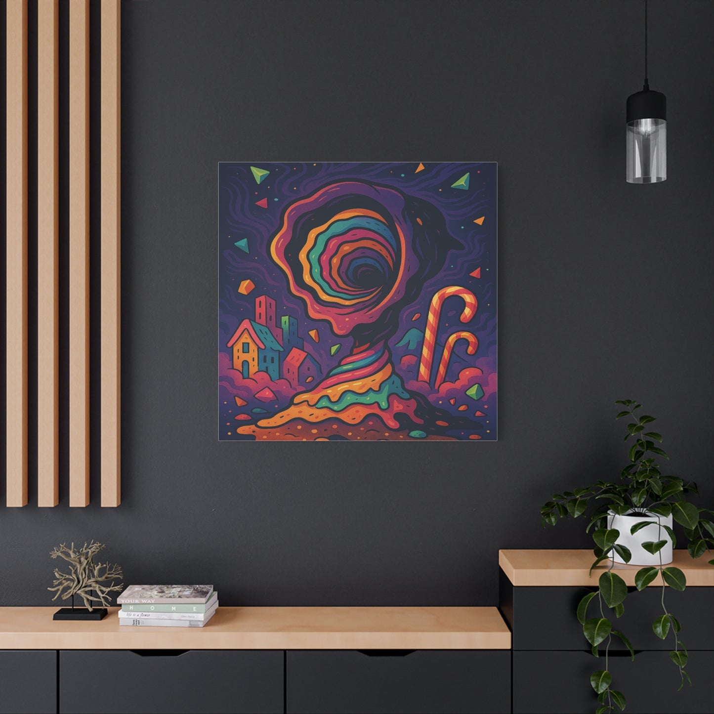 Colorful Abstract Canvas Art – Whimsical Swirl Design for Home Decor