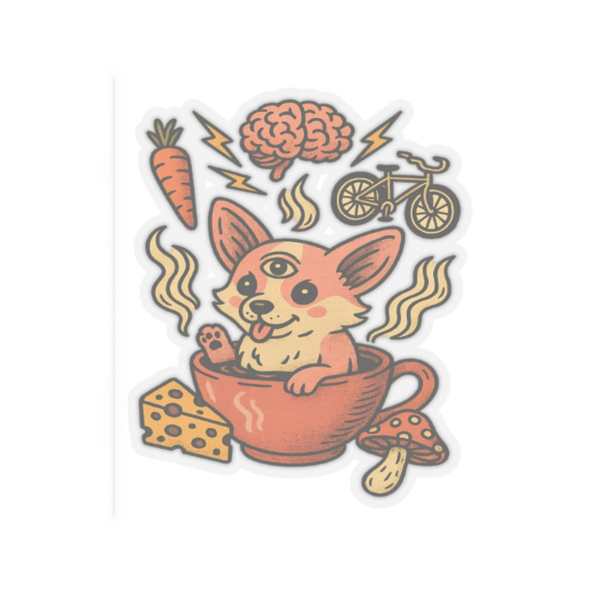 Whimsical Corgi Kiss-Cut Stickers - Fun Pet-Themed Decor for Laptops & Journals