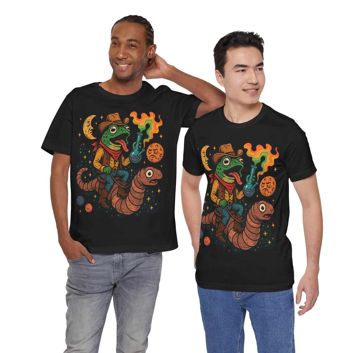 Cosmic Adventure Frog Tee - Fun Unisex Short Sleeve Shirt