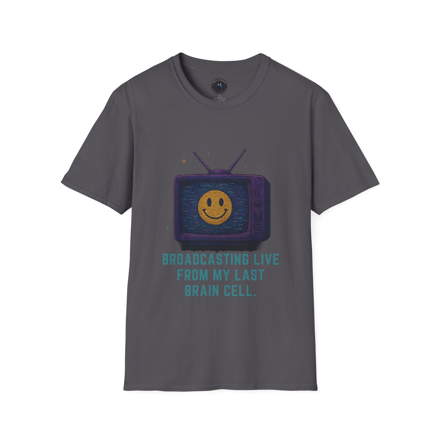 System Awake – Retro Glitch TV Tee | Broadcasting from My Last Brain Cell/Twistbug