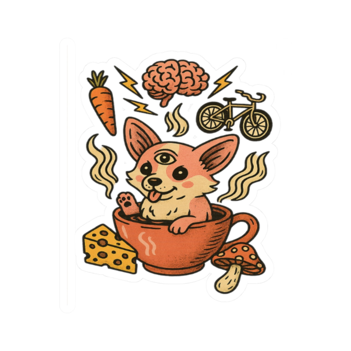 Whimsical Corgi Kiss-Cut Stickers - Fun Pet-Themed Decor for Laptops & Journals