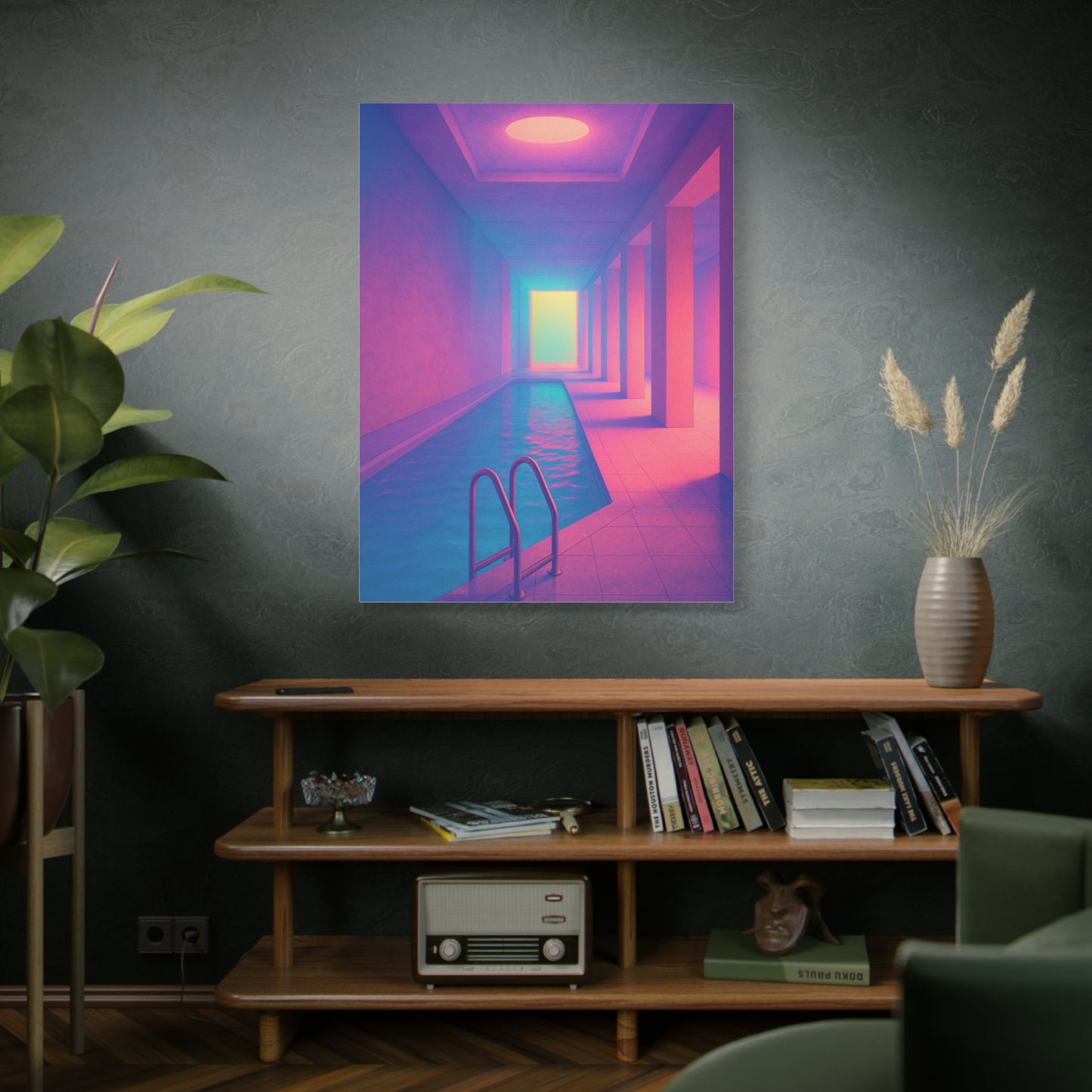 Vibrant Poolside Canvas Art Print
