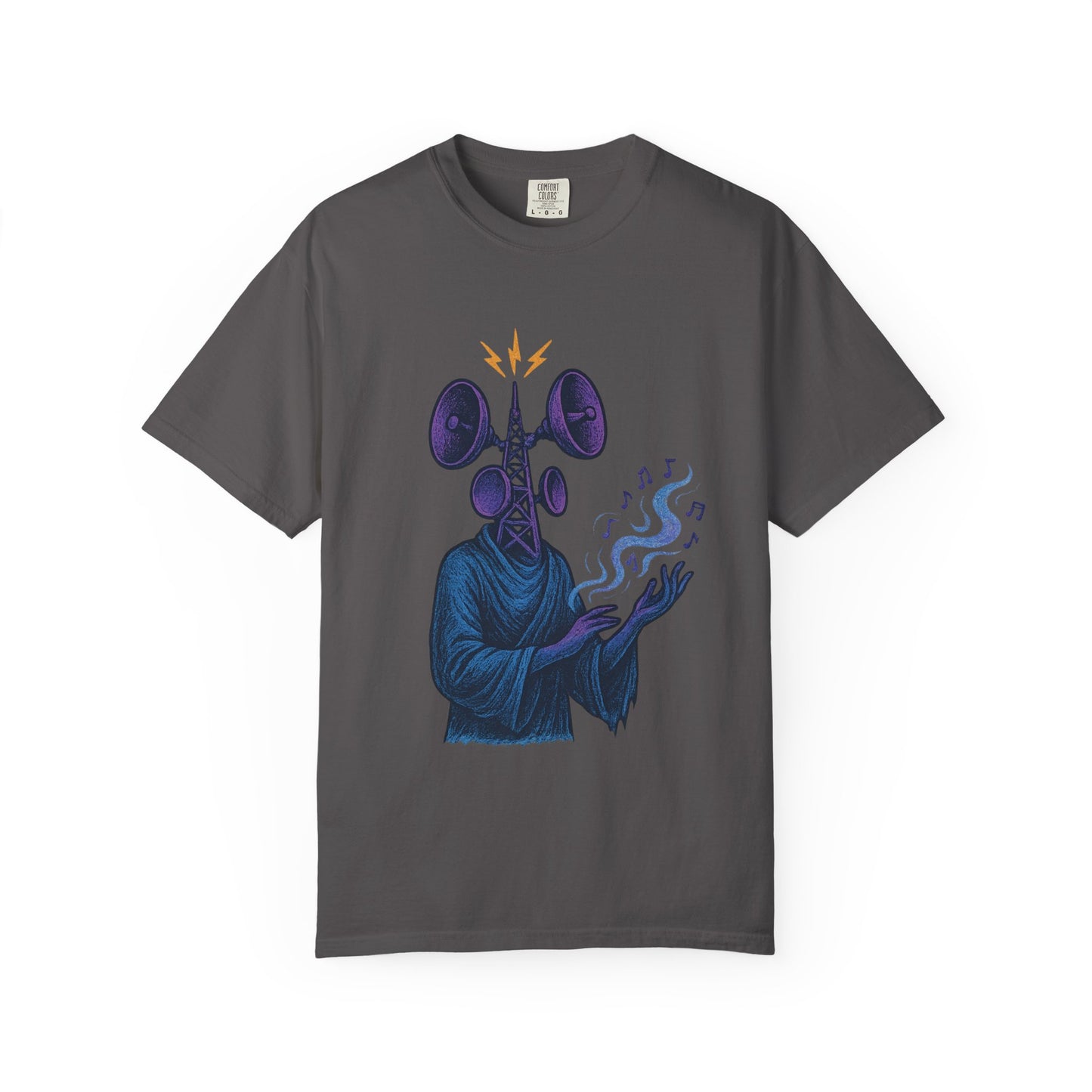Signal Prophet T-Shirt – Surreal Broadcast Monk Graphic Tee | Twistbug