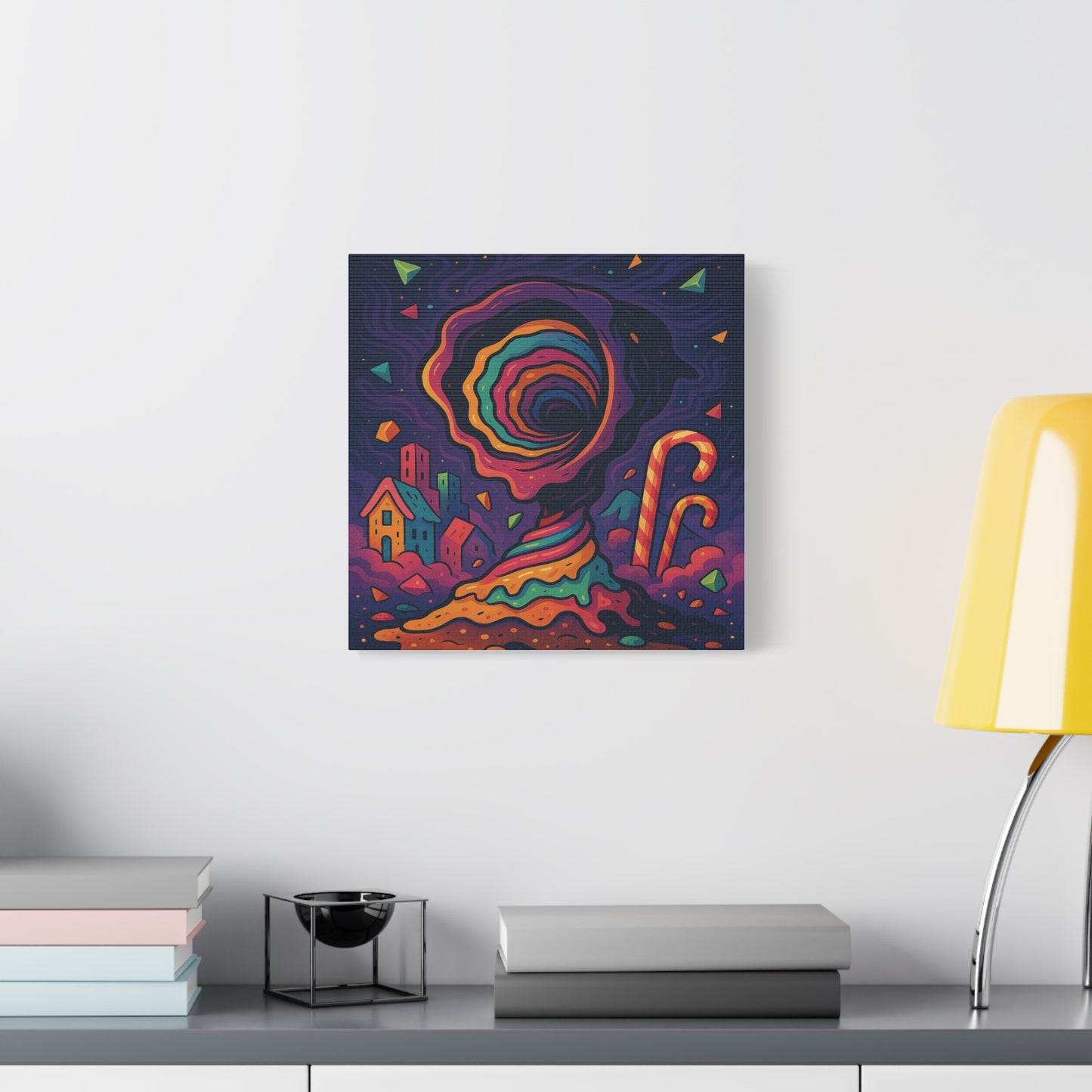 Colorful Abstract Canvas Art – Whimsical Swirl Design for Home Decor