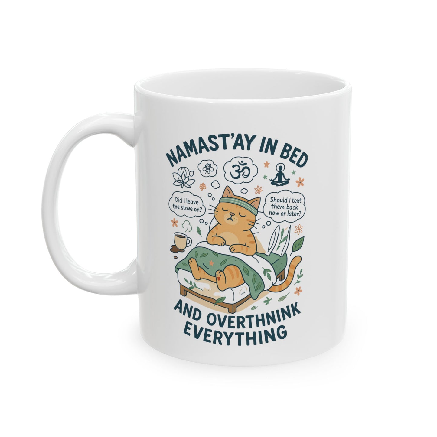 Namaste Ceramic Mug - 11oz & 15oz | Motivational Coffee Cup for Mindfulness Lovers