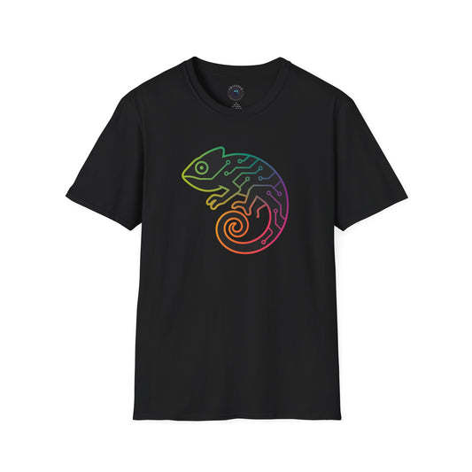 Circuit Chameleon T-Shirt | Neon Tech Nature Graphic Tee