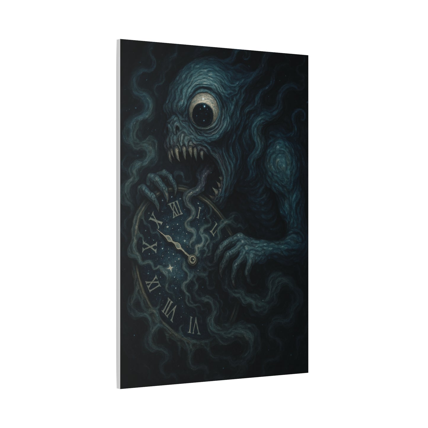 Monstrous Clock Canvas Art - Unique Home Decor for Horror Lovers