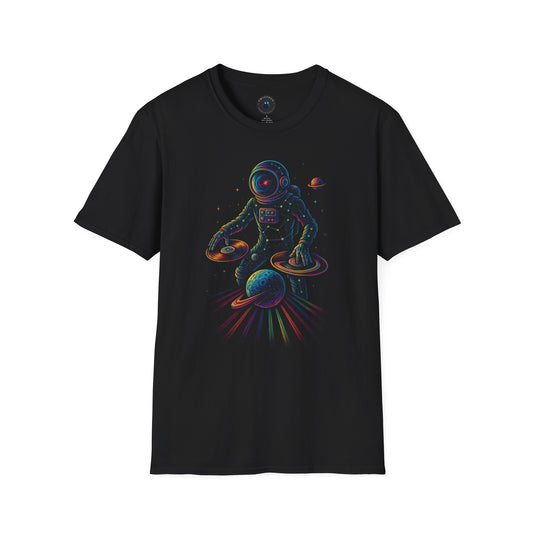 Space DJ Astronaut T-Shirt – Neon Planets Turntable Tee