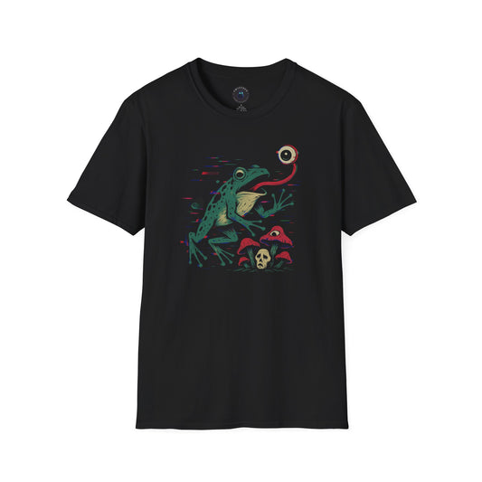 Glitch Frog and Mushrooms | Surreal Naturecore Weirdcore Graphic Tee