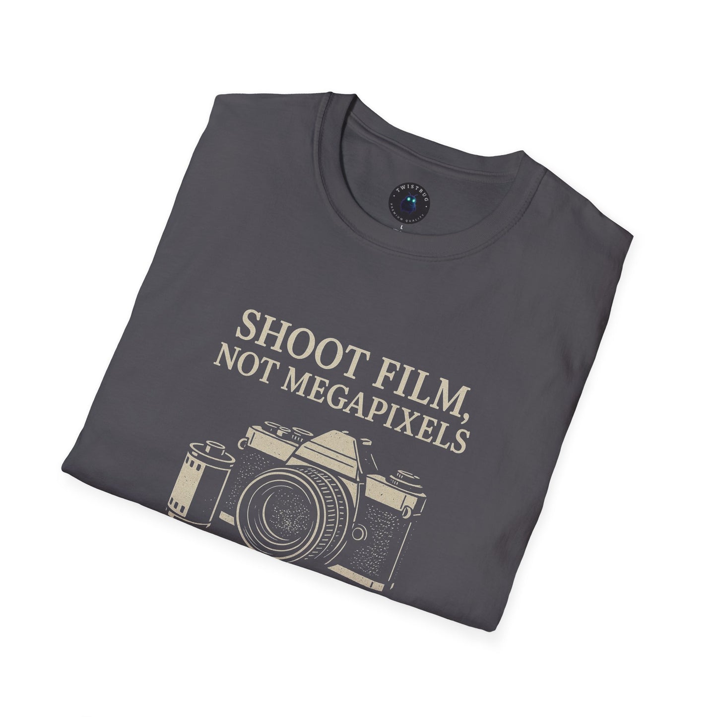 Shoot Film, Not Megapixels Tee | Retro Camera Graphic