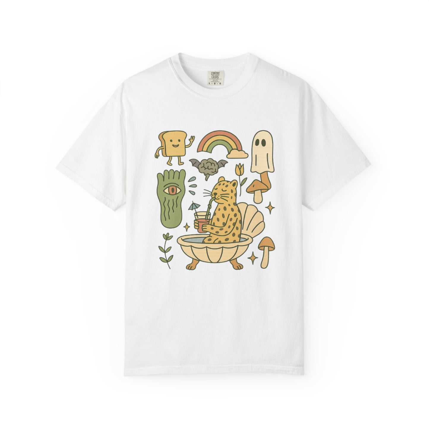 Jaguar in a Bathtub T-Shirt – Surreal Retro Cartoon Tee | Twistbug