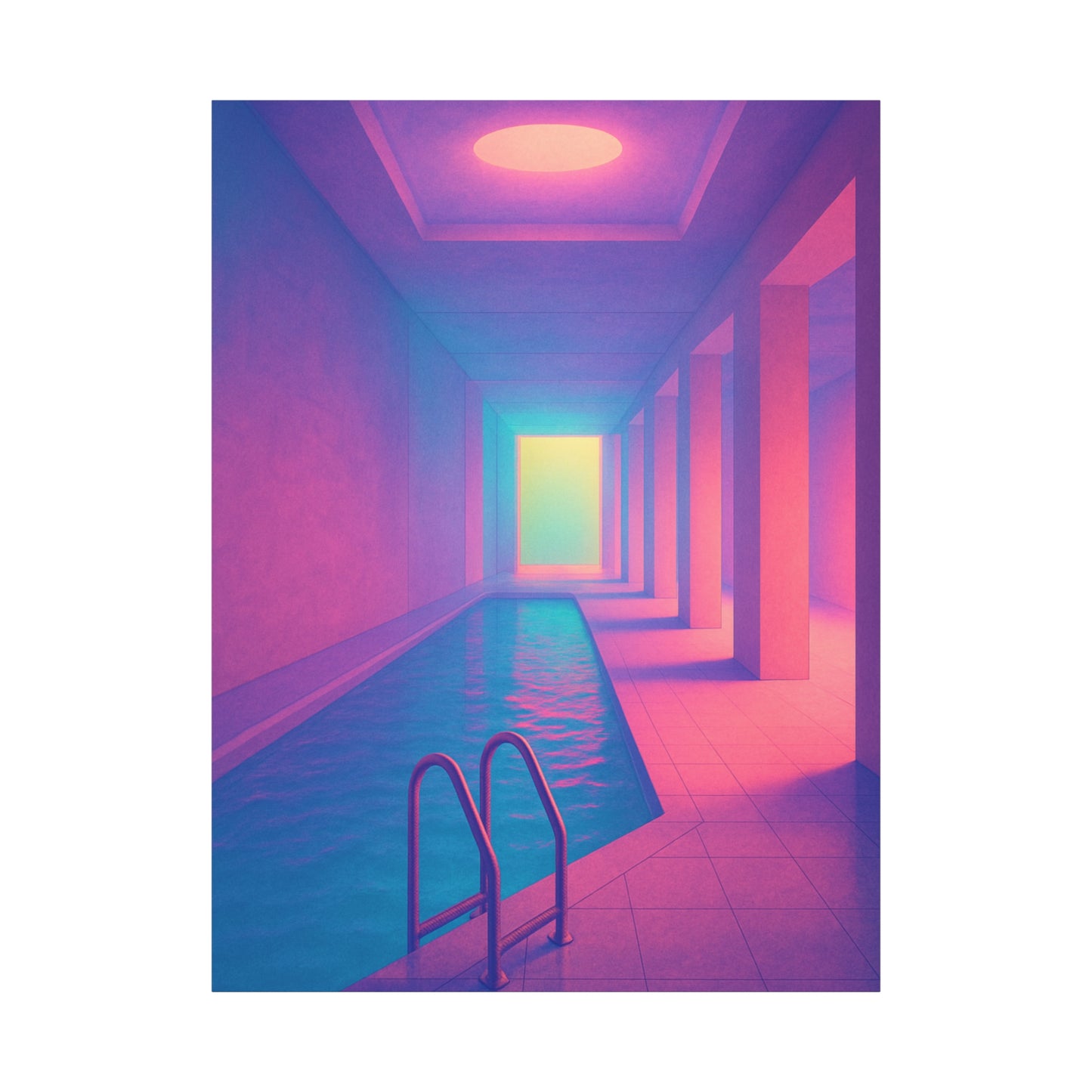 Vibrant Poolside Canvas Art Print
