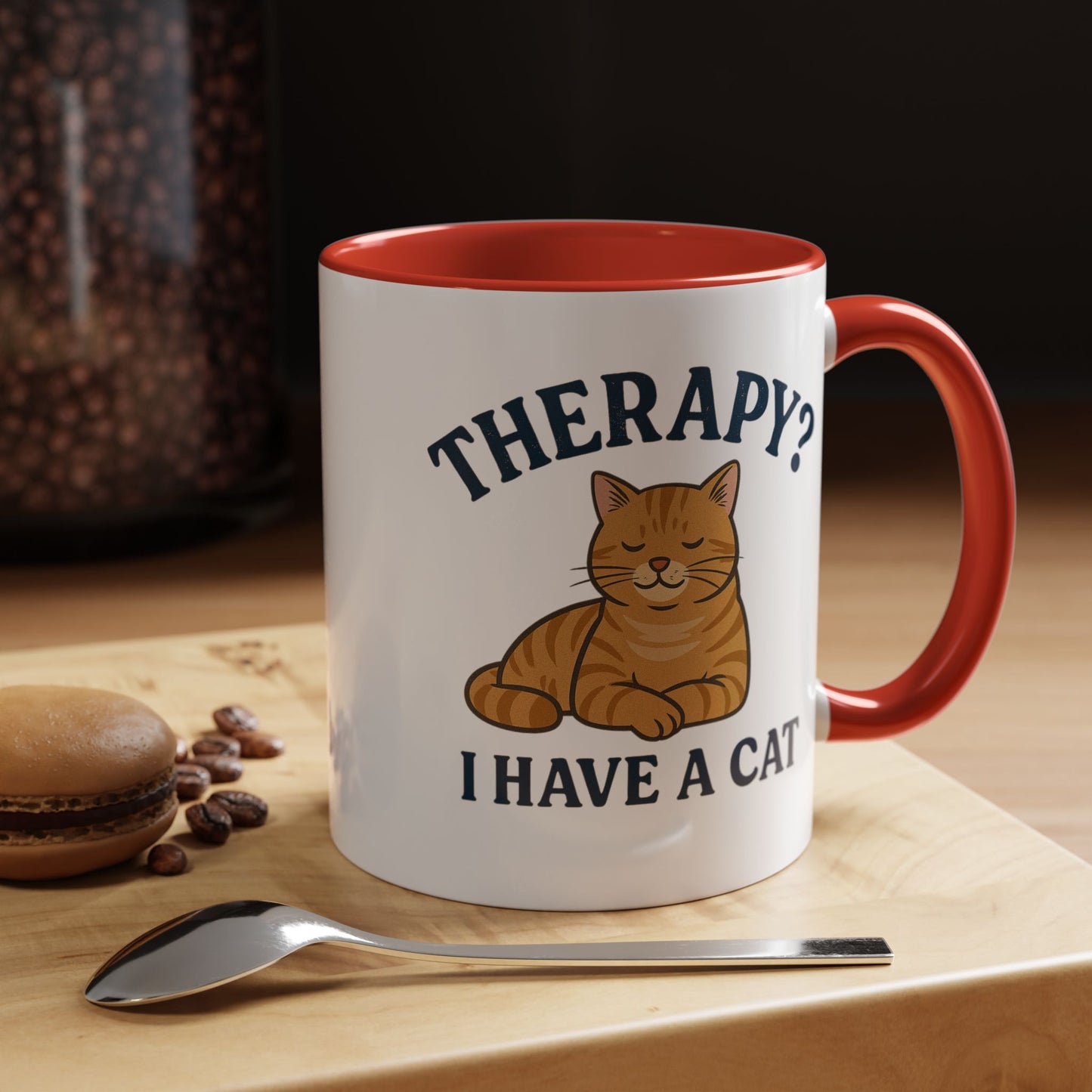 Therapy Cat Mug - Fun Accent Coffee Cup for Cat Lovers