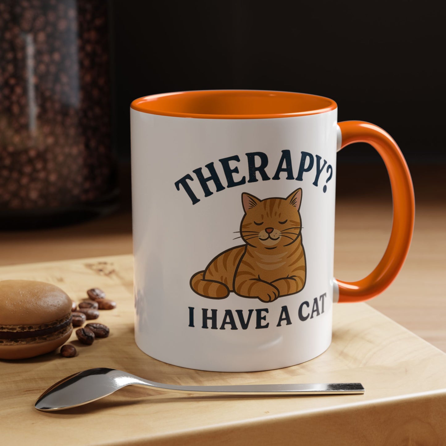 Therapy Cat Mug - Fun Accent Coffee Cup for Cat Lovers