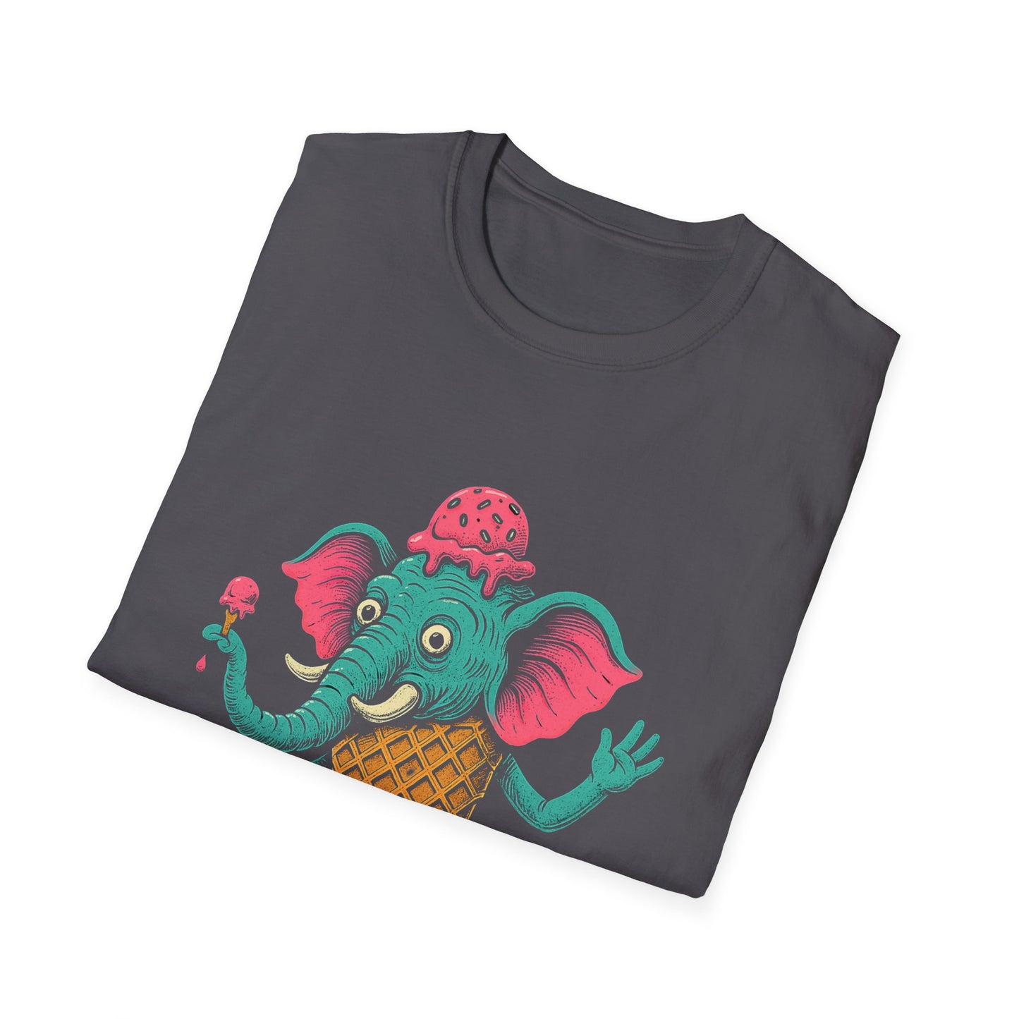 Playful Elephant Ice Cream Unisex T-Shirt - Fun Graphic Tee for Casual Wear