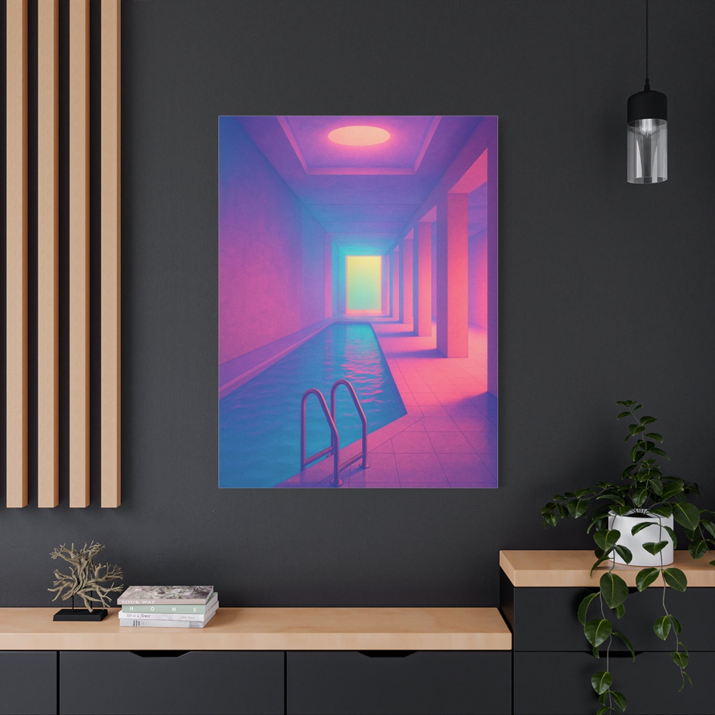 Vibrant Poolside Canvas Art Print