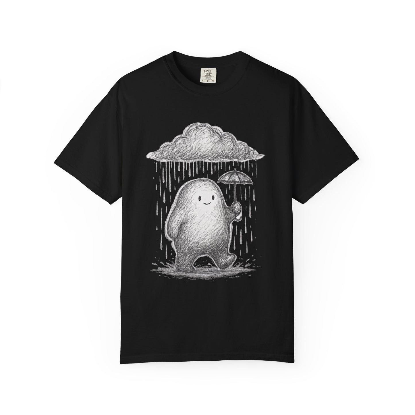 Drizzle Friend T-Shirt – Cute Sad Blob Sketch Graphic Tee | Twistbug