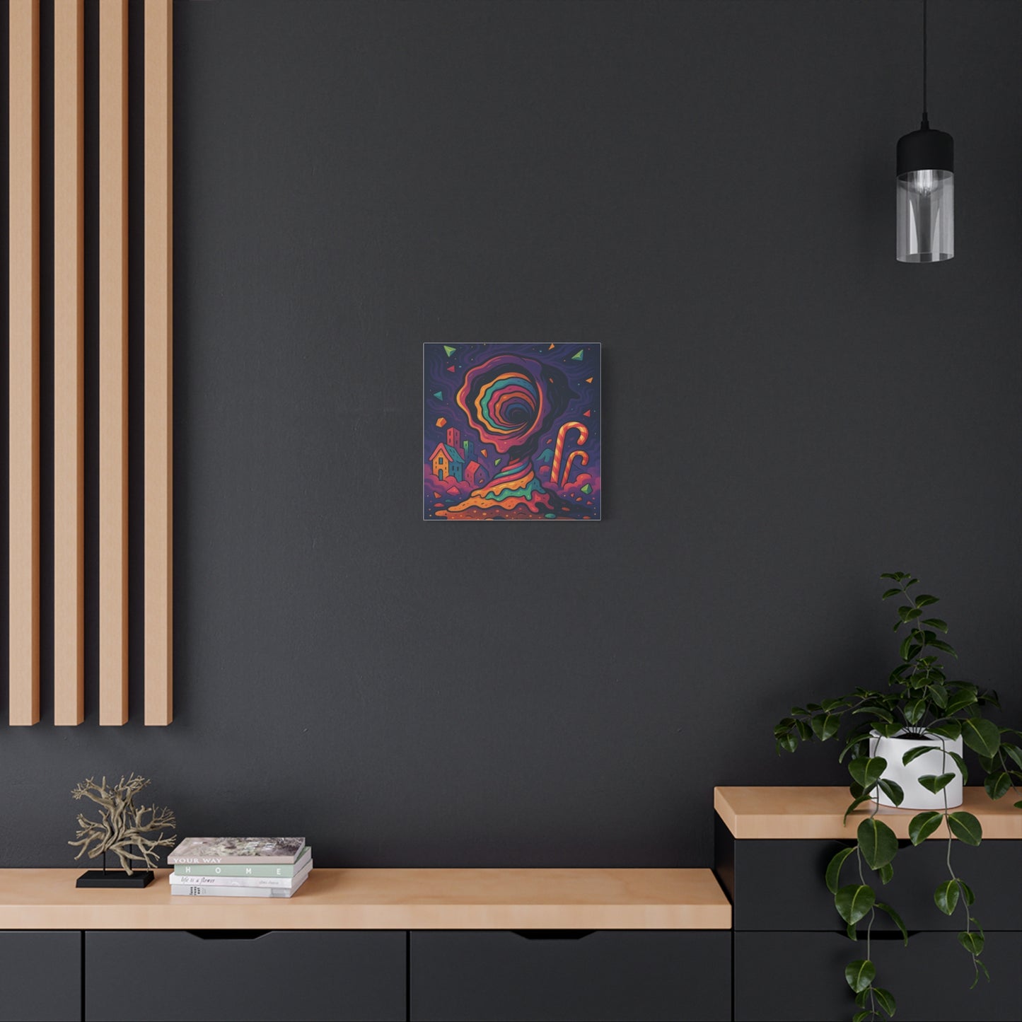 Colorful Abstract Canvas Art – Whimsical Swirl Design for Home Decor
