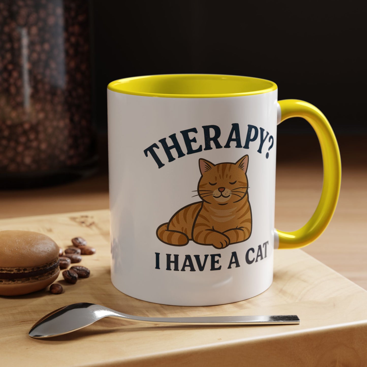 Therapy Cat Mug - Fun Accent Coffee Cup for Cat Lovers