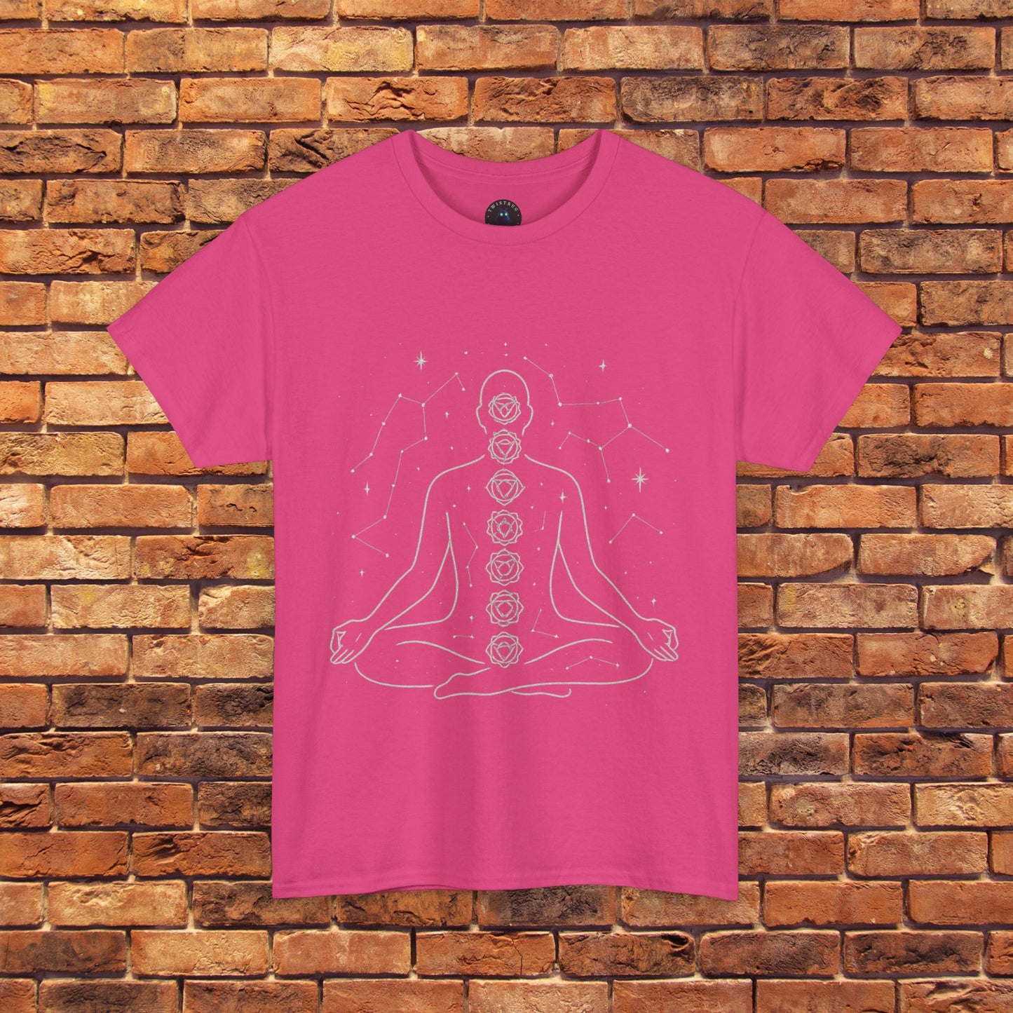 Cosmic Chakra Flow T-Shirt – Spiritual Meditation Graphic Tee | Twistbug