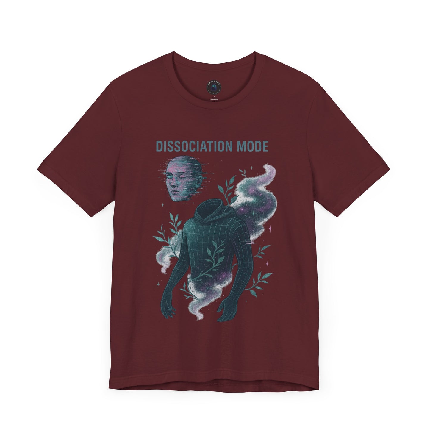 Dissociation Mode Tee – Surreal Floating Face & Wireframe Design | Twistbug