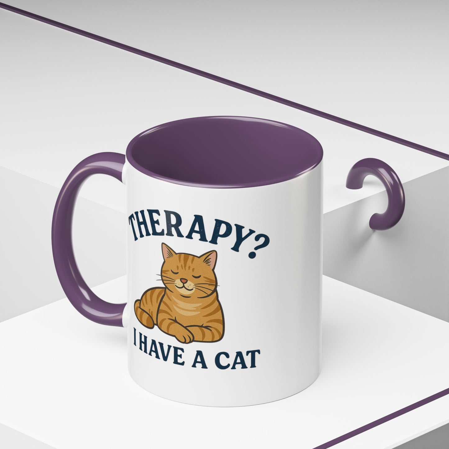 Therapy Cat Mug - Fun Accent Coffee Cup for Cat Lovers