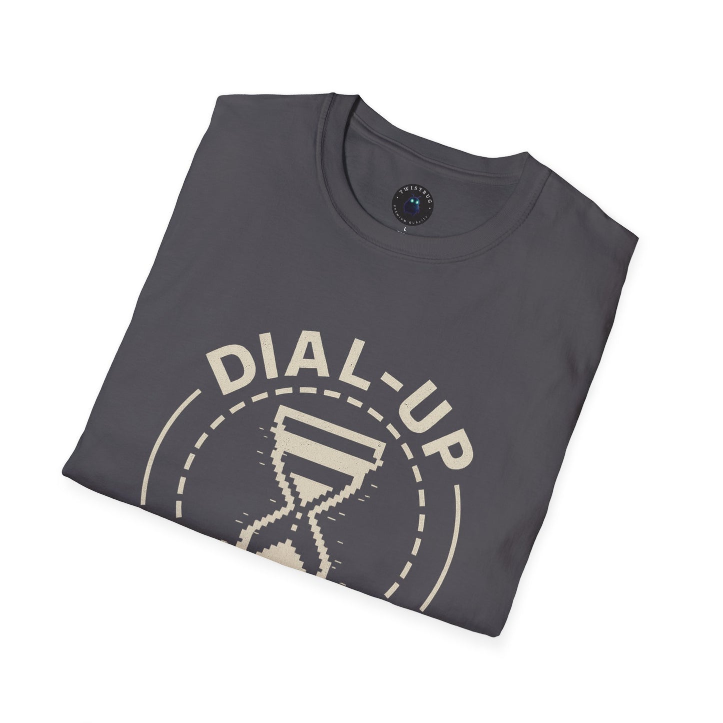 Dial-Up Survivor T-Shirt — Pixel Hourglass Retro Tech Tee