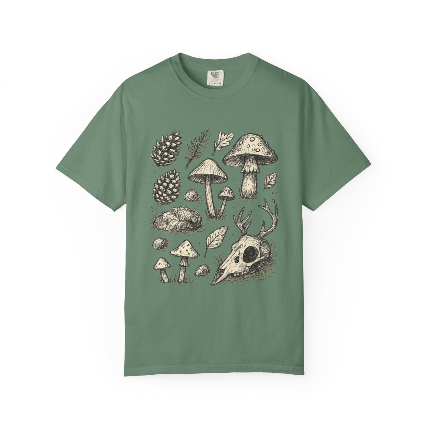 Forest Relic T-Shirt – Forager Skull & Mushroom Graphic Tee | Twistbug