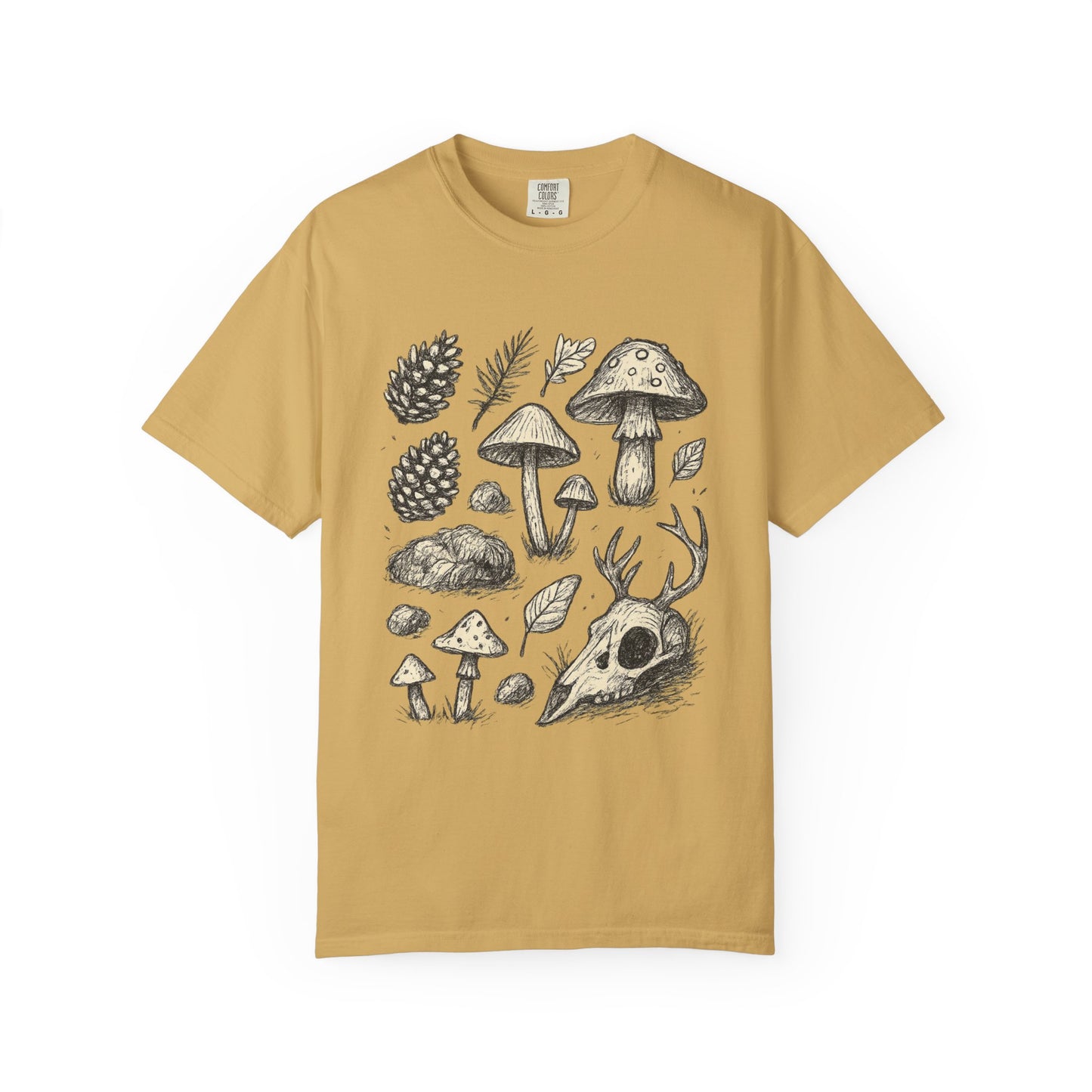 Forest Relic T-Shirt – Forager Skull & Mushroom Graphic Tee | Twistbug