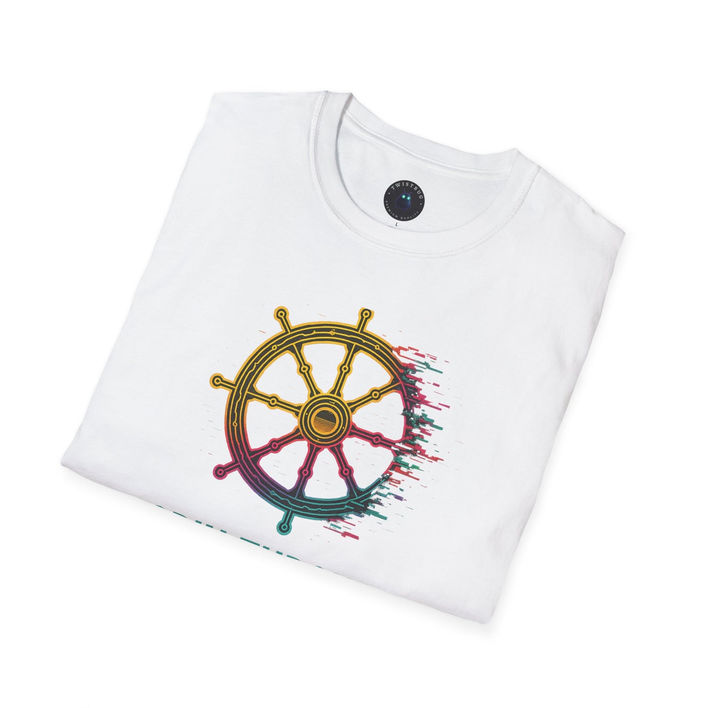 Spin Through the Chaos T-Shirt – Glitch Helm Motivational Tee