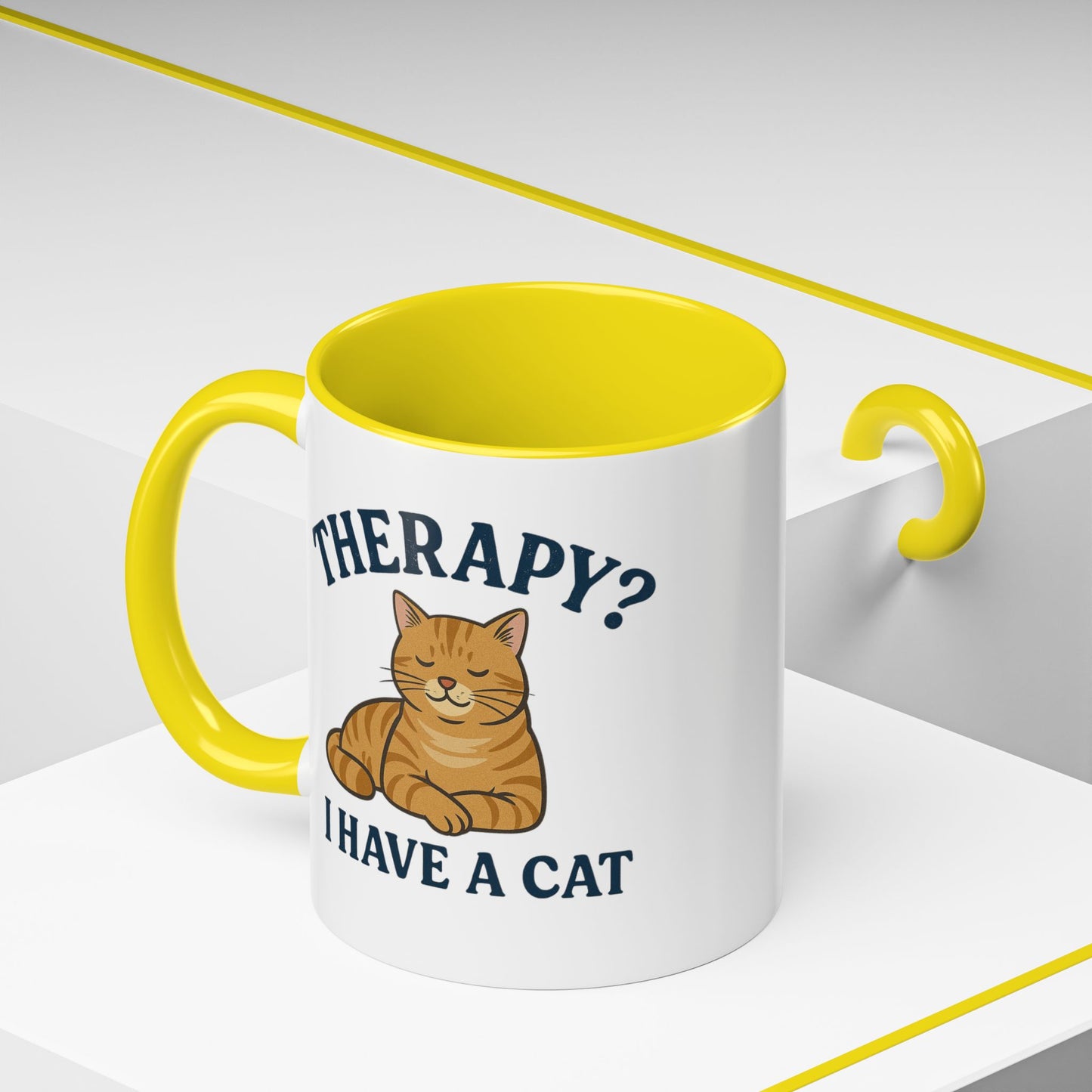 Therapy Cat Mug - Fun Accent Coffee Cup for Cat Lovers