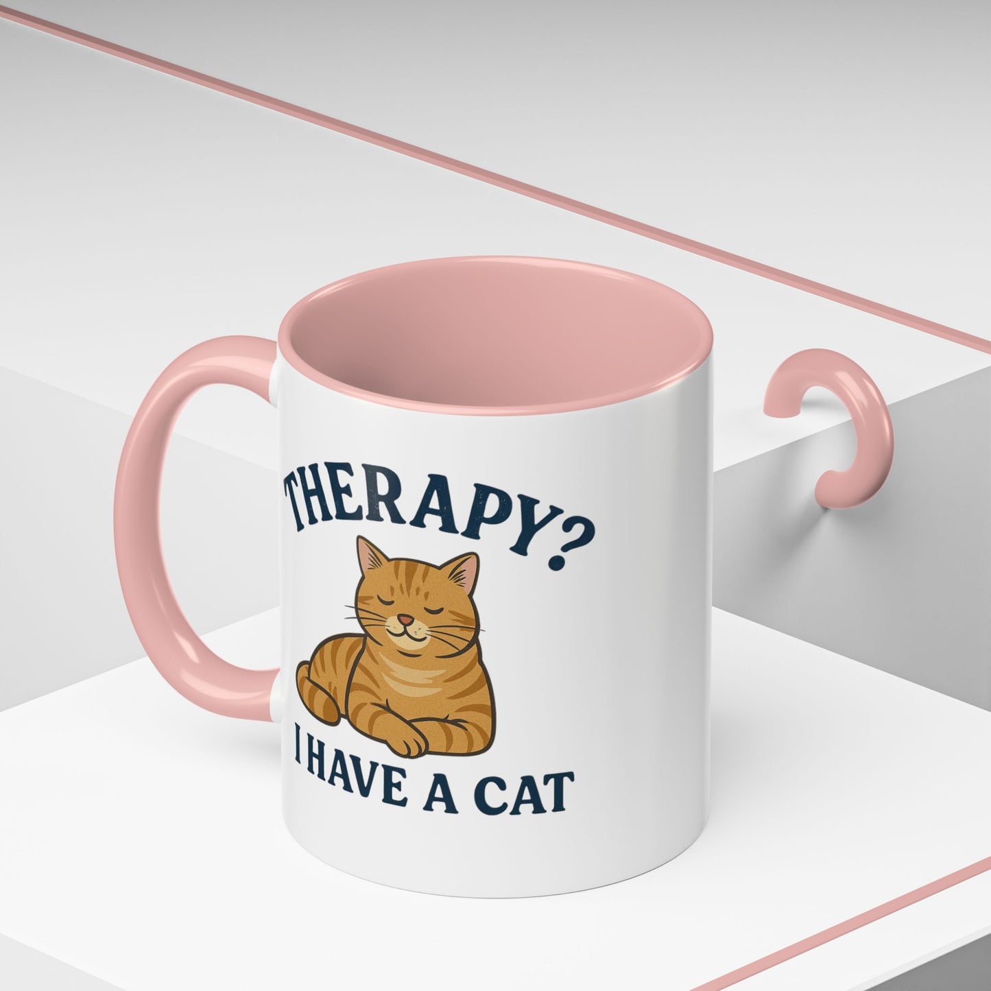 Therapy Cat Mug - Fun Accent Coffee Cup for Cat Lovers