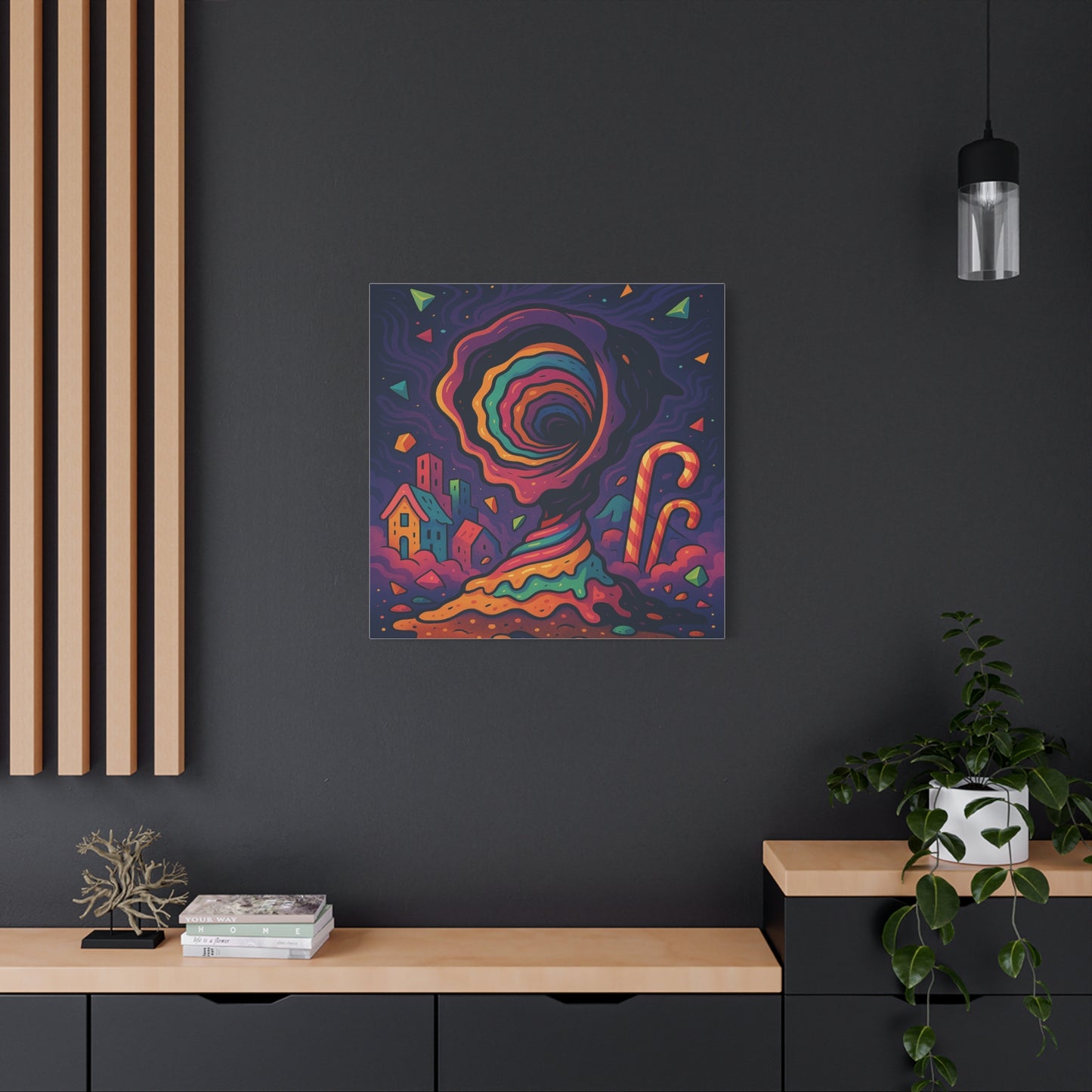 Colorful Abstract Canvas Art – Whimsical Swirl Design for Home Decor