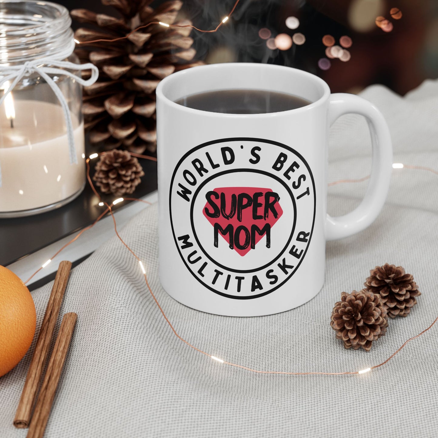 World's Best Multitasker Ceramic Mug - 11oz & 15oz Coffee Cup