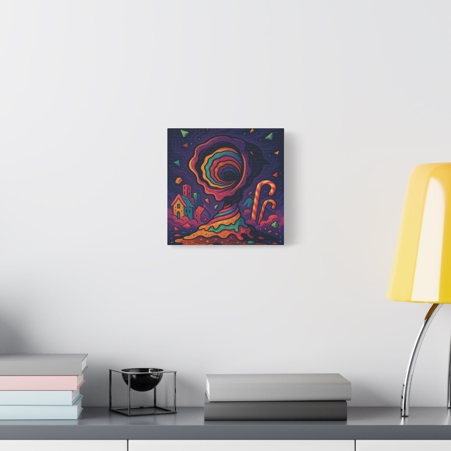 Colorful Abstract Canvas Art – Whimsical Swirl Design for Home Decor