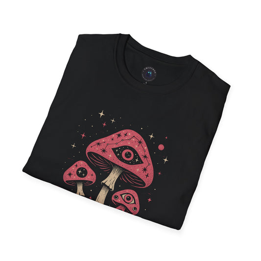 All-Seeing Mushrooms Tee | Cosmic Weirdcore Graphic