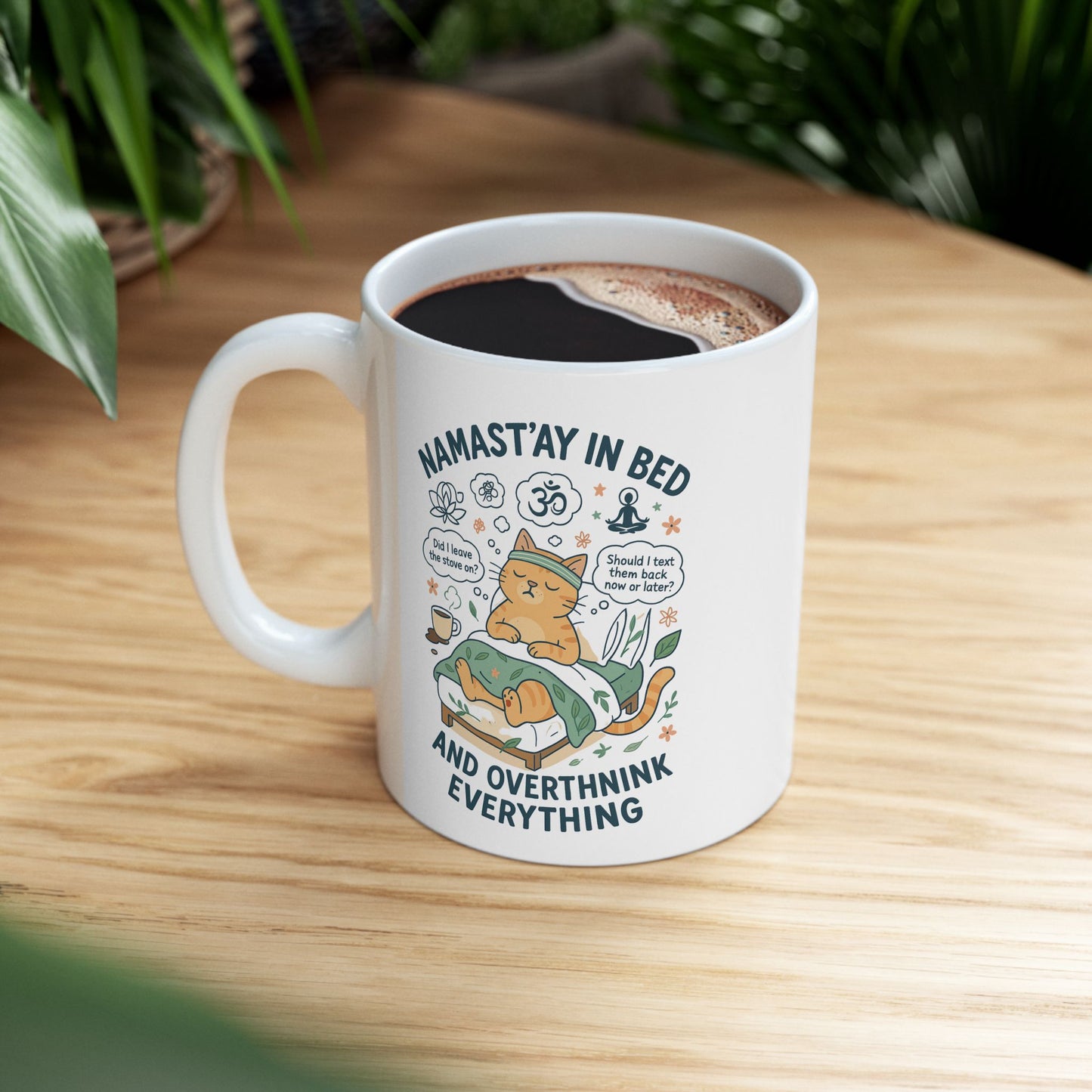 Namaste Ceramic Mug - 11oz & 15oz | Motivational Coffee Cup for Mindfulness Lovers