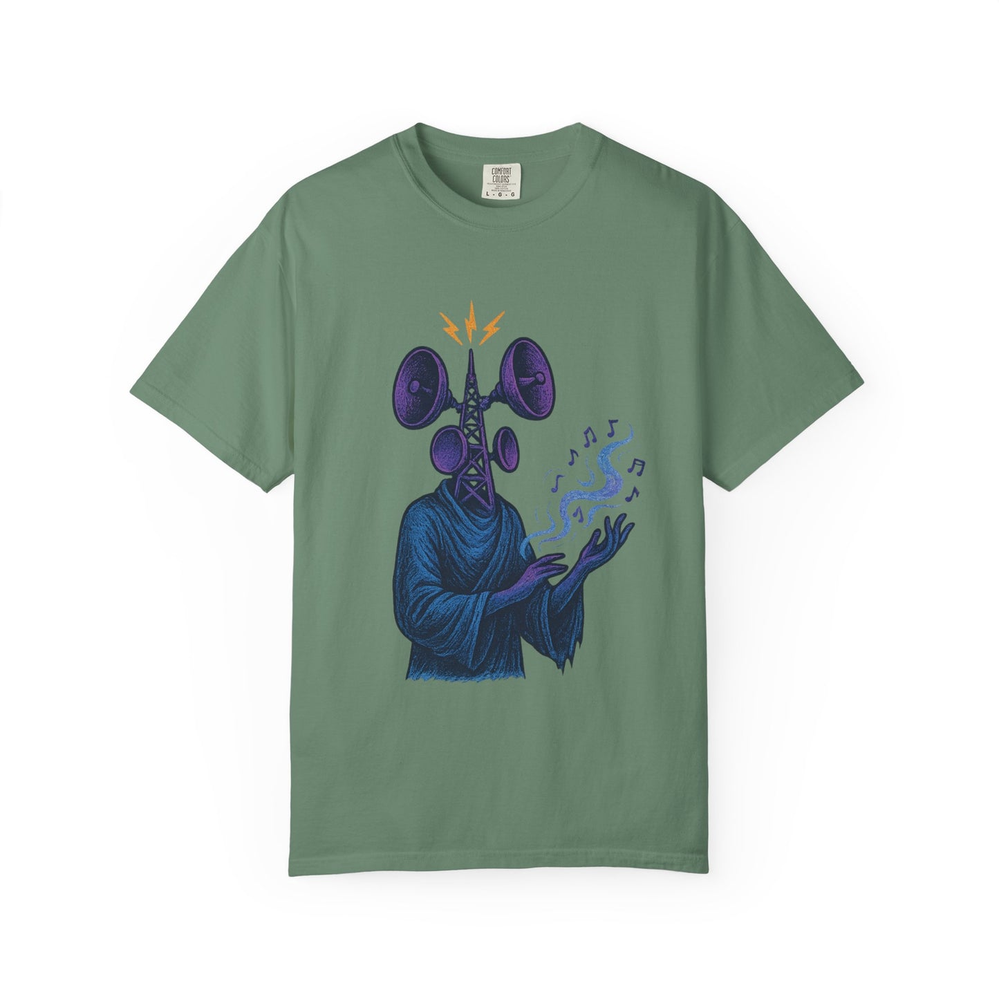 Signal Prophet T-Shirt – Surreal Broadcast Monk Graphic Tee | Twistbug