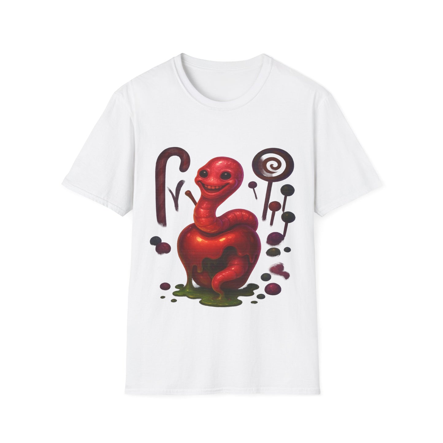Whimsical Candy Monster Unisex Softstyle T-Shirt - Fun Graphic Tee Adults