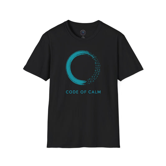 Code of Calm Tee – Zen Enso for Coders, Binary Mindfulness Shirt