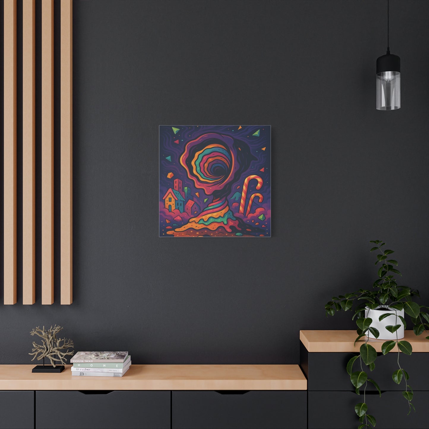 Colorful Abstract Canvas Art – Whimsical Swirl Design for Home Decor