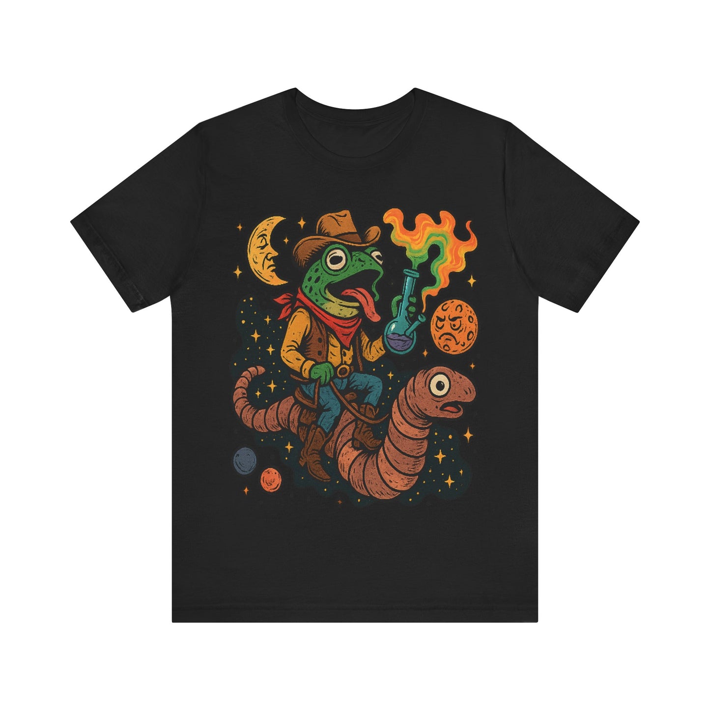 Cosmic Adventure Frog Tee - Fun Unisex Short Sleeve Shirt