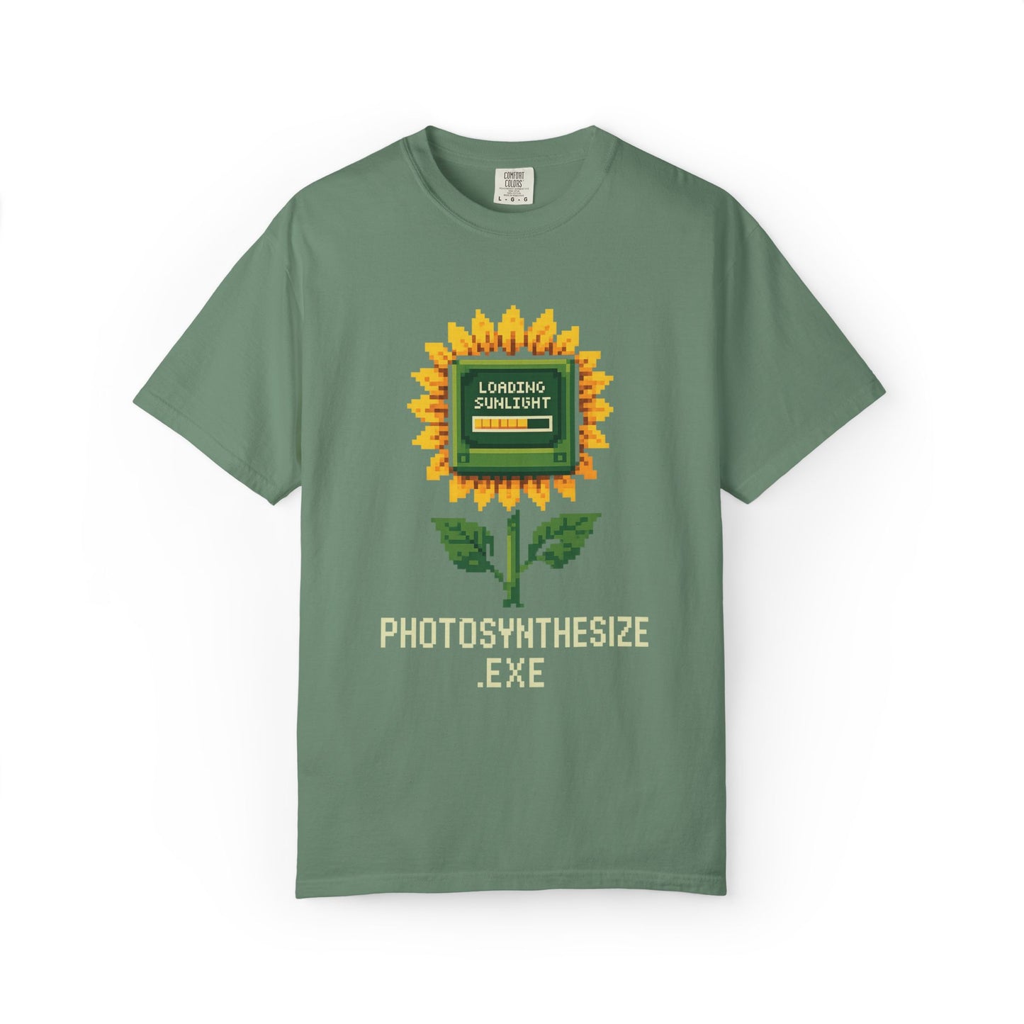 Photosynthesize.exe T-Shirt – Pixel Sunflower Nature Tech Tee | Twistbug