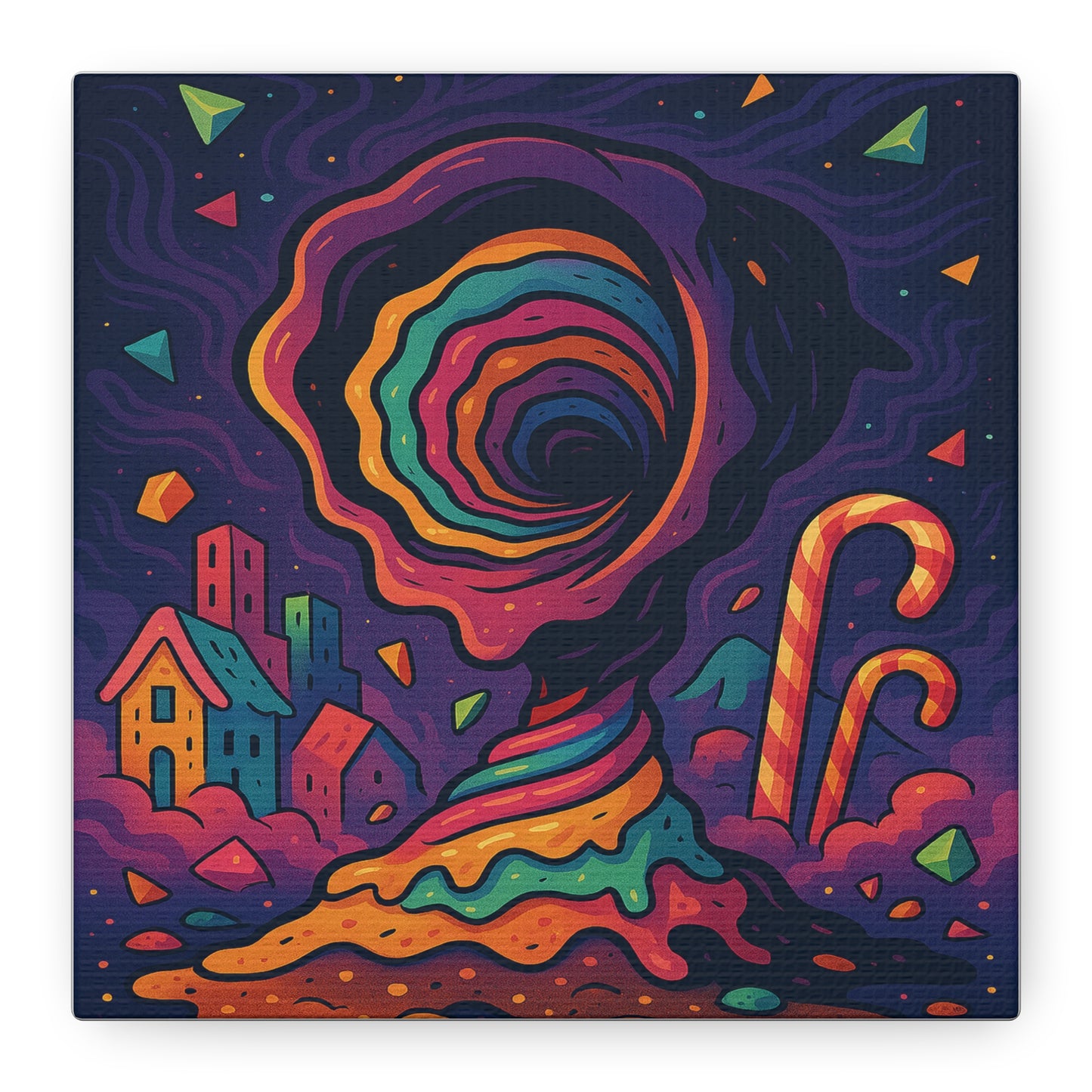 Colorful Abstract Canvas Art – Whimsical Swirl Design for Home Decor